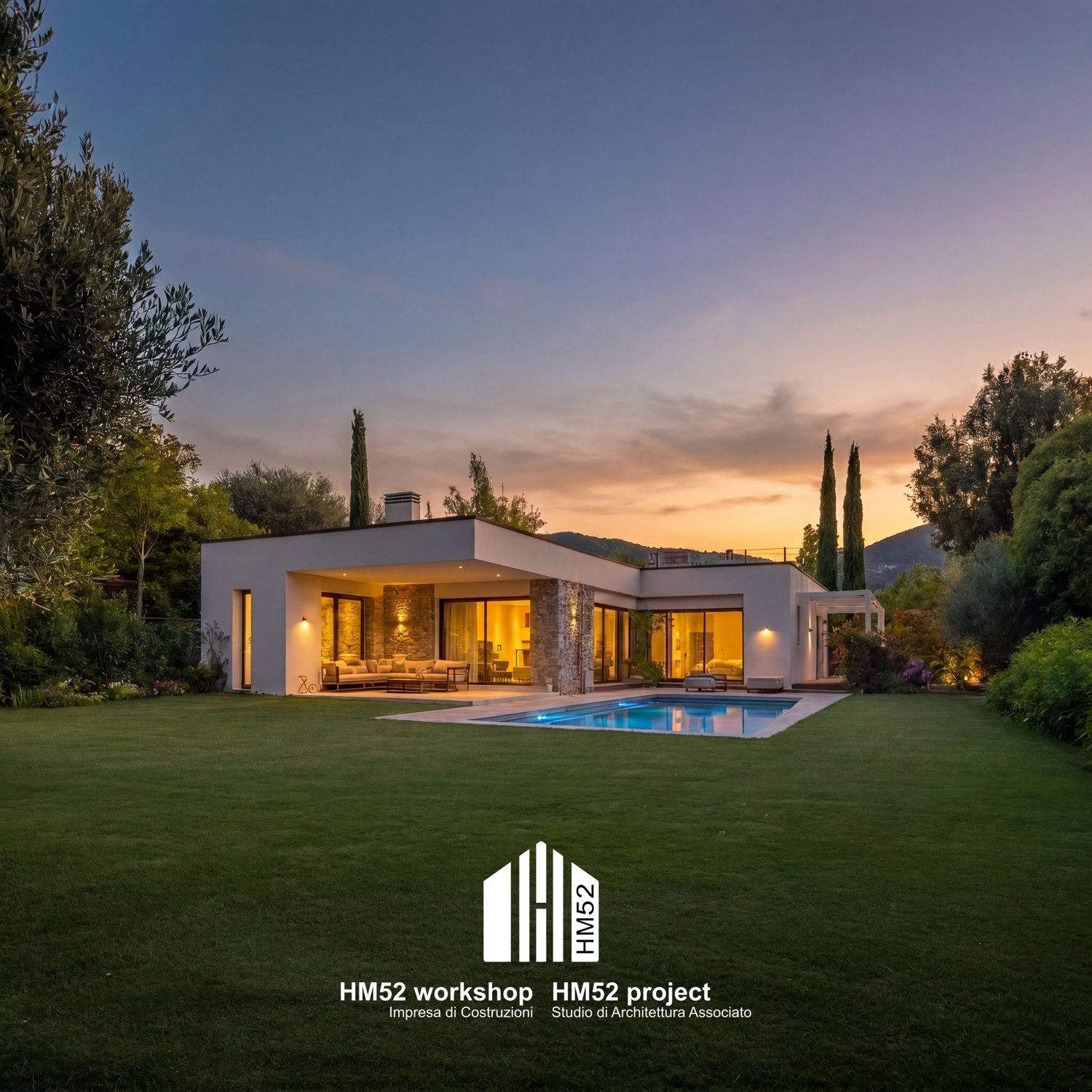 Villa moderna monopiano con piscina